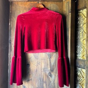 Dramatic bell sleeve crop top!